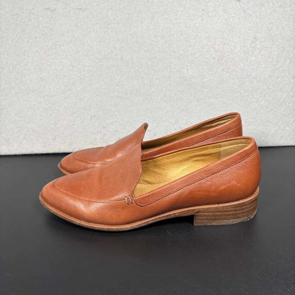MADEWELL Womens Size 6.5 The Frances Brown Leather Pointed Toe Loafers Slip On